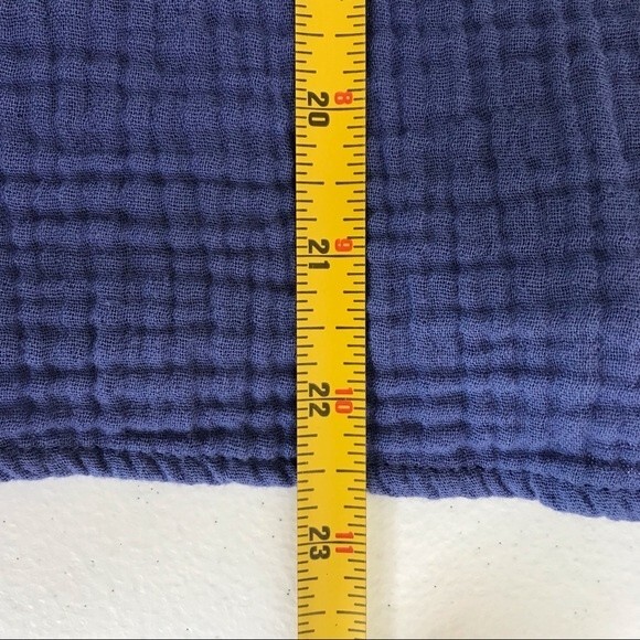 Three Dots Double Gauze Cap Sleeve V Neck Periwinkle Top Women Size Large - Picture 8 of 12